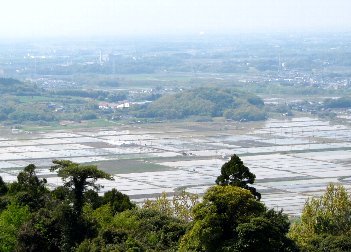 筑波山の駐車場から見た田園風景